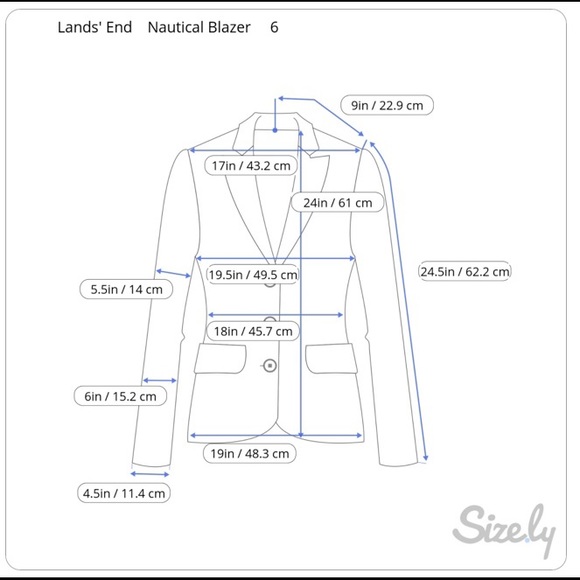 Lands’ End Sport Cotton Knit Nautical Blazer - Picture 9 of 9